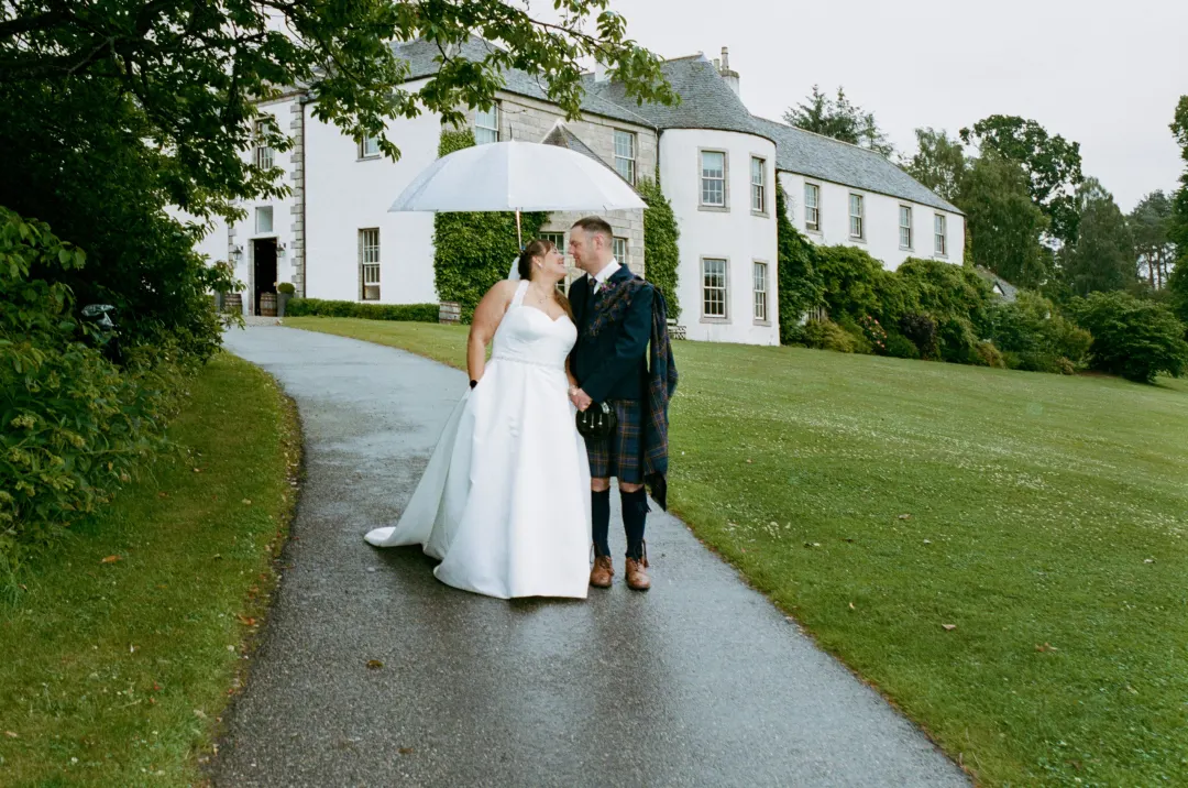 35mm film wedding photograph from Logie Country House, Aberdeen
