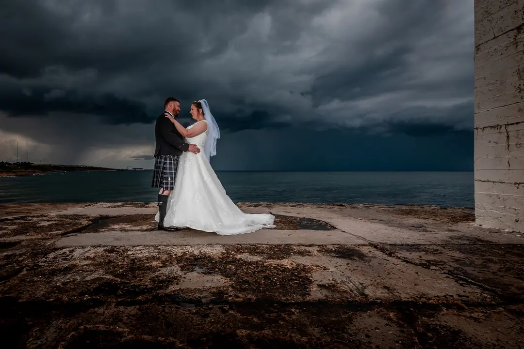 Wedding photography in the rain, Inverness