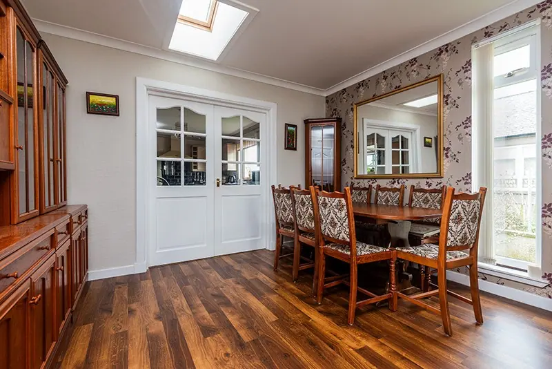 Dining room with French doors