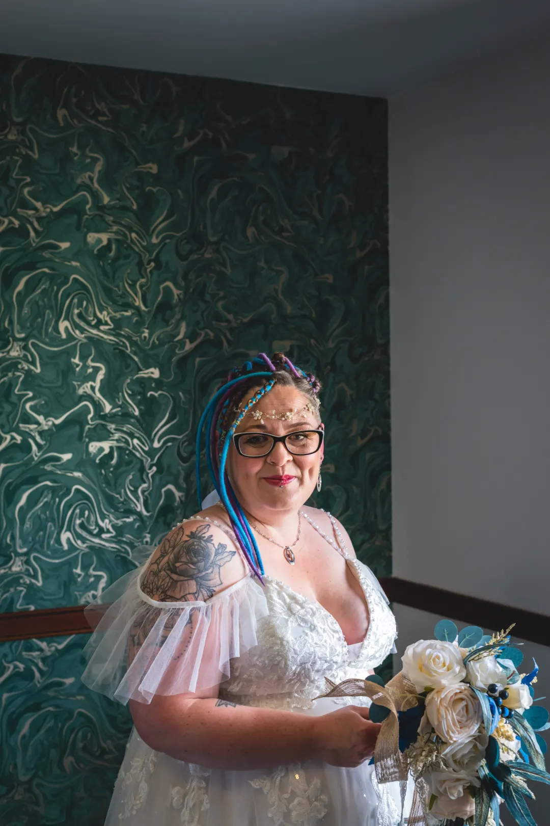 A bride before her wedding ceremony at the Weigh Inn Hotel, Thurso